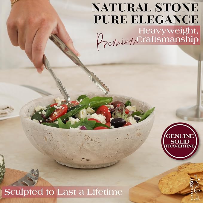 Gusto Nostro 8" Decorative Travertine Bowl - Image 6