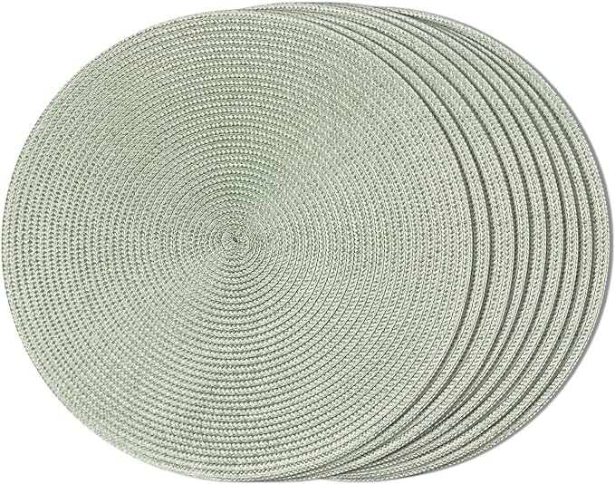 FunWheat Round Braided Placemats Set of 8 Place Mats by FunWheat