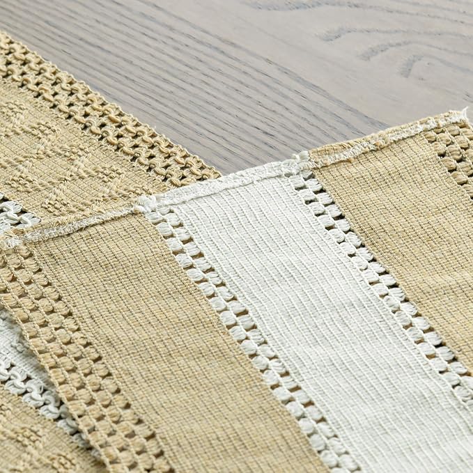Artoid Mode Burlap Brown Farmhouse Woven Table Runner 12x108 Inch | Seasonal - Image 5