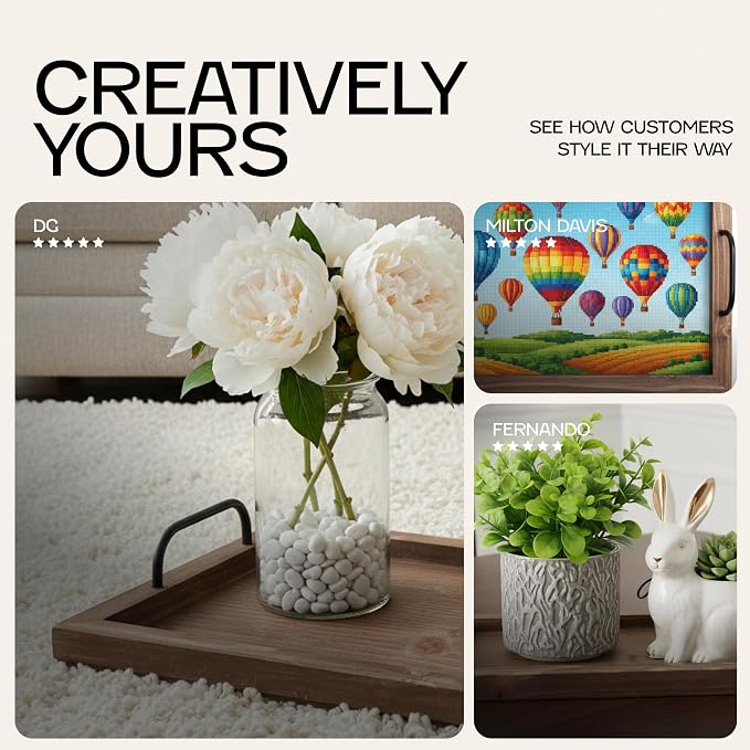 Besti Rustic Vintage Food Serving Trays | Nesting Wooden Board - Image 8