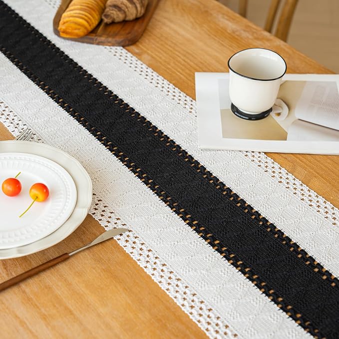 Farmhouse Table Runner for Home Decor 12x72 Black Fall Home Decor | 72Inches - Image 8