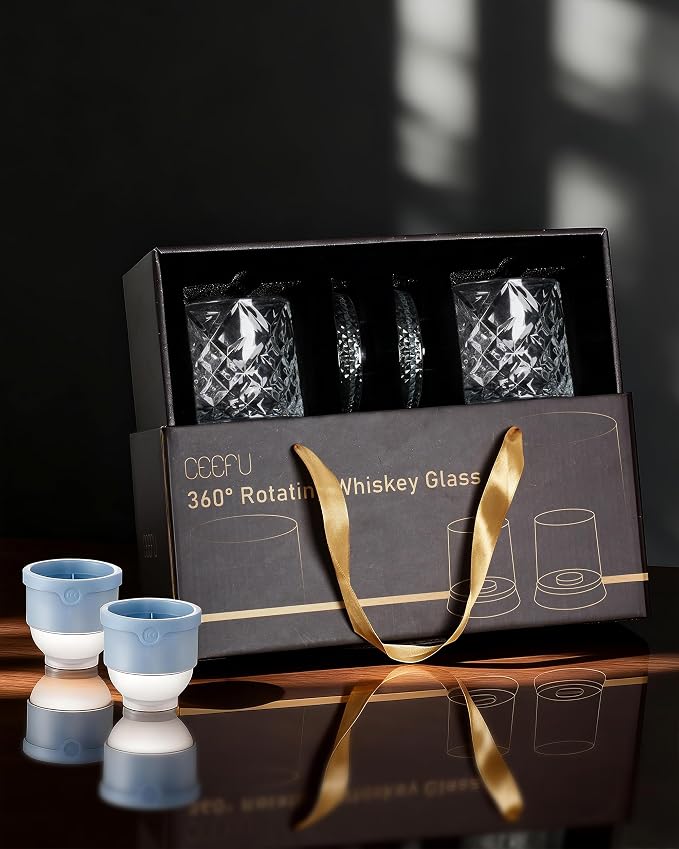 CEEFU 360° Spinning Whiskey Glasses Set - Image 8