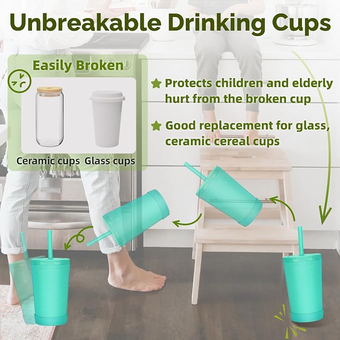 Homestockplus 10 Oz Wheat Straw Reusable Cups - Image 4