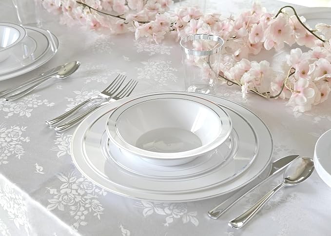" OCCASIONS " 40 Plates Pack, Heavyweight Disposable Wedding Party Plastic - Image 5
