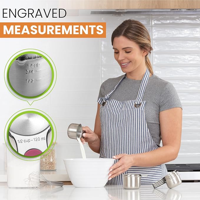 Spring Chef 7 Magnetic Stainless Steel Measuring Cups Set, Mountain Sunrise | - Image 5