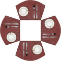 SHACOS Small Round Table Placemats Set of 4 Wedge Placemats Burgundy Red Heat by SHACOS