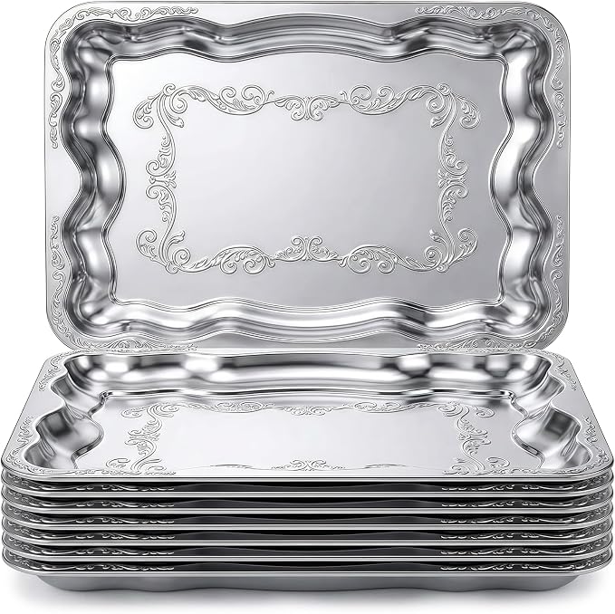 FoldTier 8 Pack Serving Trays Set by FoldTier