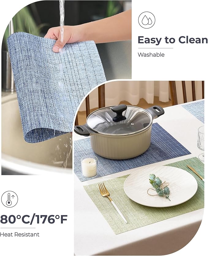 Leetaltree Gradient Blue Woven Placemats Set of 6 - Image 5