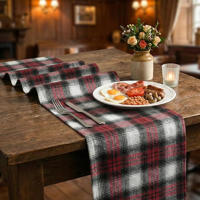 Artoid Mode Red Black Farmhouse Plaid Christmas Table Runner, Valentine Rustic - Image 5