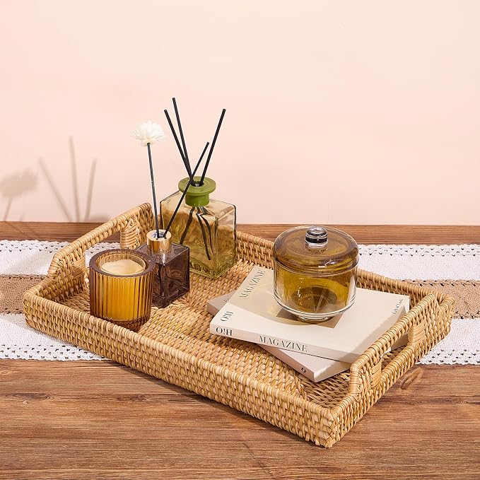 Rattan Rectangular Serving Tray - Image 3