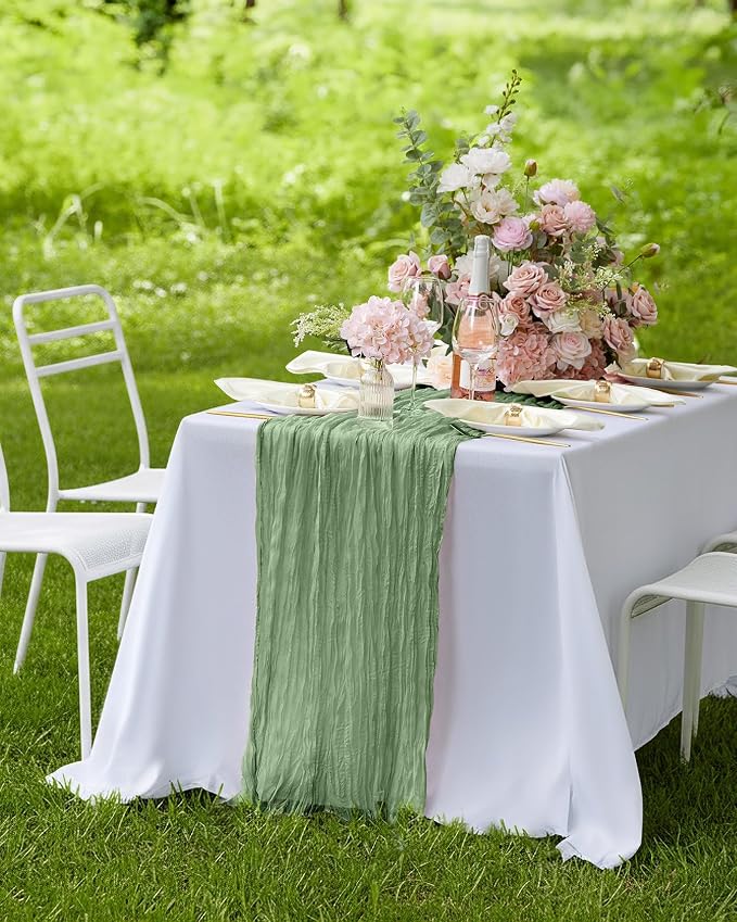 Pureegg 2-Pack Cheesecloth Table Runner, Baby Shower, Wedding and Farmhouse - Image 7