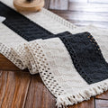 Macrame Table Runne Beige and Black Boho Runners by AlynsehomCreateaBetterLife