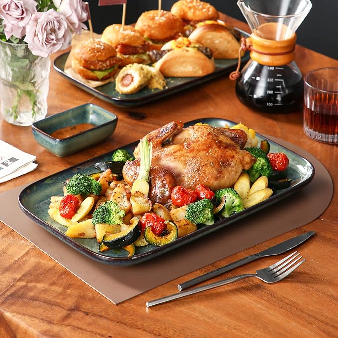 vancasso Stern Serving Platters Set of 3, 15/13/ 11 Inches Rectangular Serving - Image 5
