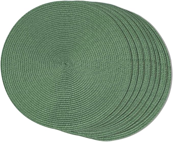 FunWheat Round Braided Placemats Set of 8 Place Mats by FunWheat