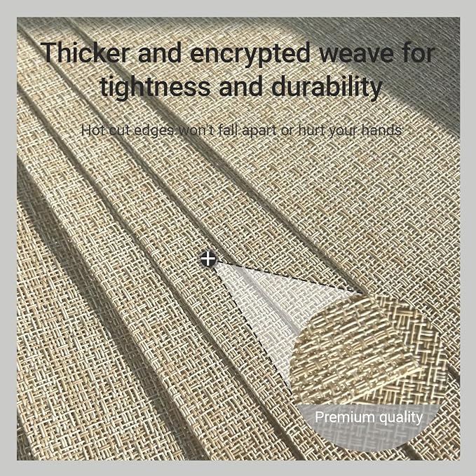 PIGCHCY Beige Placemats Set of 4 Vinyl PVC Durable Place Mats - Image 3