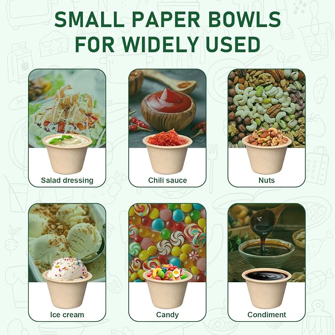 4 oz Small Paper Bowls Bulk, 300 Pack Disposable Chili Bowls | Eco-friendly - Image 5