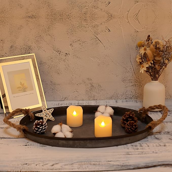 Hipiwe Galvanized Metal Iron Tray Farmhouse Serving Trays - Image 7