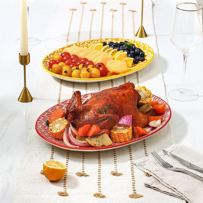 Selamica Serving Platter, 14 Inch Large Serving Dishes - Image 2