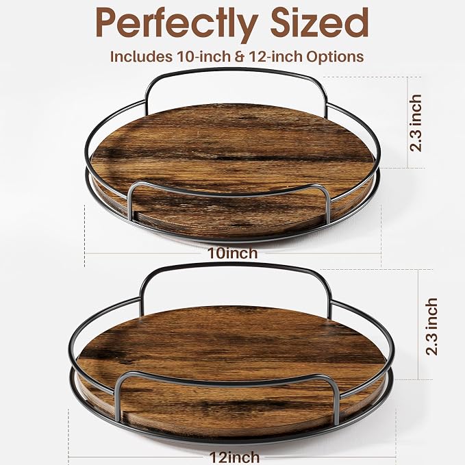 LAMU 2 Pack 10'' 12'' Lazy Susan Turntable Organizer - Image 3