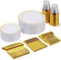 150 Pieces Gold Disposable Plates by GoodLuck