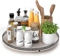 AMH 16-Inch Whitewashed Farmhouse Oak Lazy Susan Organizer | Smooth rotating by AMH