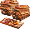 Roshtia 24 Pcs Acacia Wood Serving Tray Rectangular Wooden Serving Platter by Roshtia