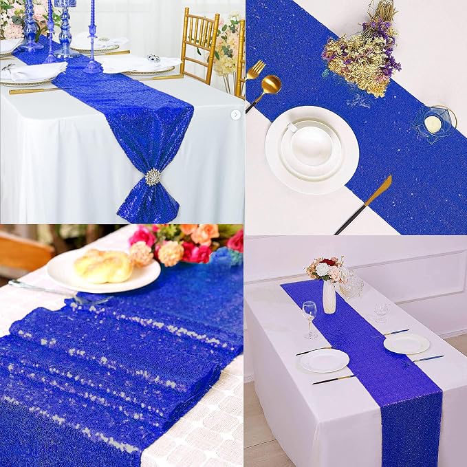 12 Packs 12 X 72 Inch Sequin Table Runner Glitter Dining Table Runner - Image 5
