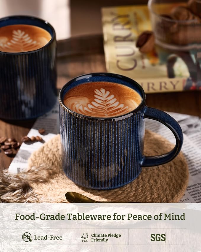 famiware Coffee Mug Set for 6, Star 16 oz Catering Mugs Cup Set - Image 2
