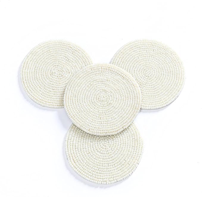 Handmade Beaded Bar Drink Tabletop Protection Coasters by byHomeDecorativeProduct