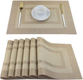 PIGCHCY Placemats Set of 6, Washable Woven Vinyl Kitchen Table Mats Non Slip by PIGCHCY
