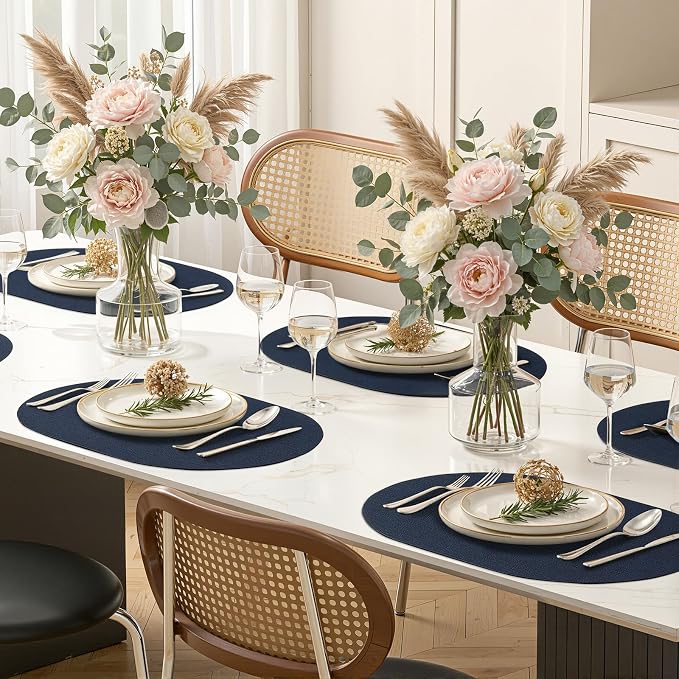 Placemats Set of 6, 11.8 x 17 Inch, Waterproof Wipeable Reversible PU Placemat - Image 9