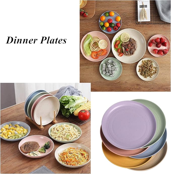 CAMBUY Wheat Straw Plates 6 Pack 5.9 Inch Small Appetizer Plate Set | - Image 3
