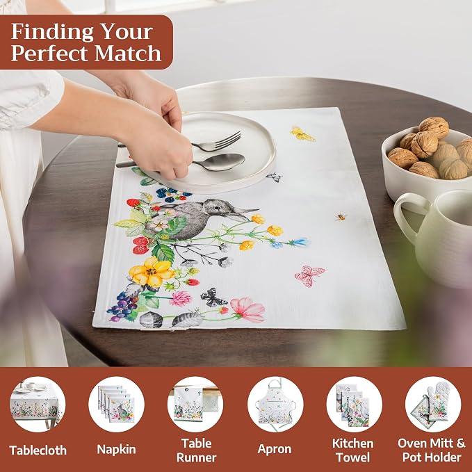 Maison d' Hermine Placemats Set of 4 Reusable 100% Cotton | Cloth Place Mats - Image 4