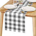 Buffalo Plaid Table Runner Grey and White 14W x 60L, 1 Piece | Waterproof by Hiasan