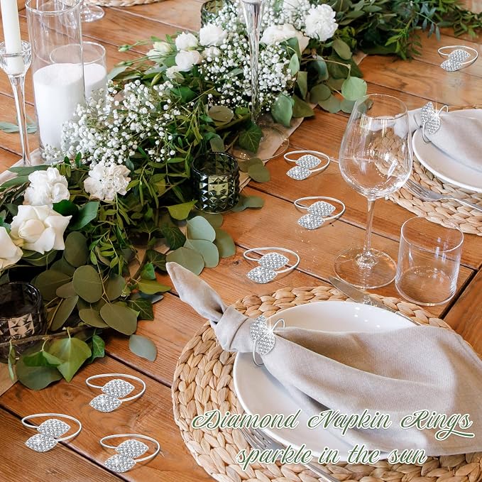 Hotop 300 Pcs Silver Napkin Rings Set - Image 5