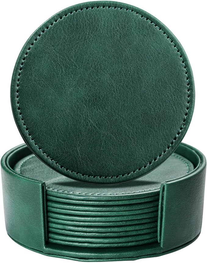 LAMOTI Leather Coasters for Drinks, Handmade Luxurious Home Décor and by LaMOTI