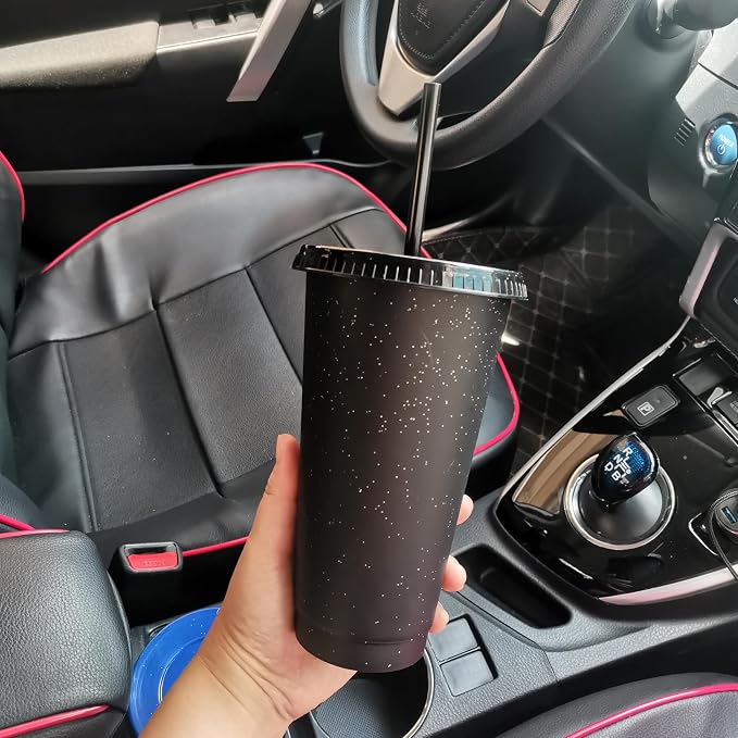 Suertestarry Tumbler with Straw and Lid, Water Bottle Iced Coffee Travel Mug Cup - Image 4