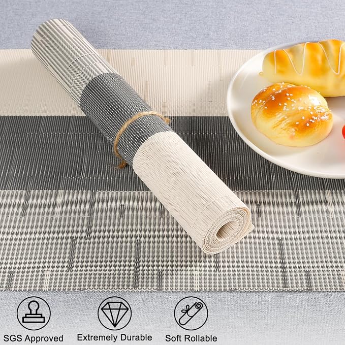 Table Runner 88 Inches Long, Vinyl Woven Farmhouse Table Runners | Washable - Image 2