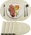 Placemats Set of 4-17" x 11.8" Waterproof & Heat Resistant Oval Place Mats by Delicateandelegantplacemats