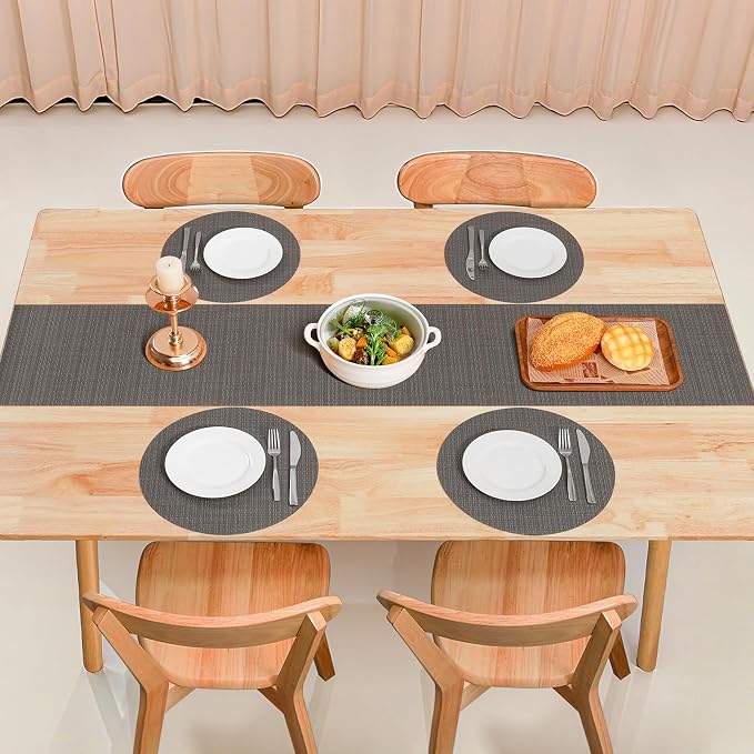 Table Runner 55 Inches Long, Vinyl Woven Heatproof Table Runners | Washable - Image 8