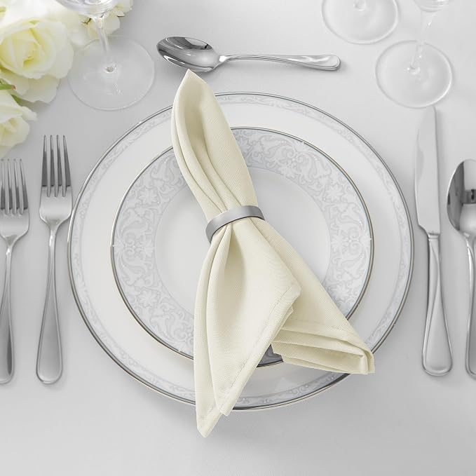 Lann's Linens Set of 12 Cloth Dinner Napkins, 17-inch Polyester Napkins - Image 5
