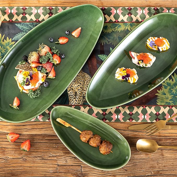 vicrays Large Oval Serving Platters, Stackable Serving Trays Serving Plates - Image 4