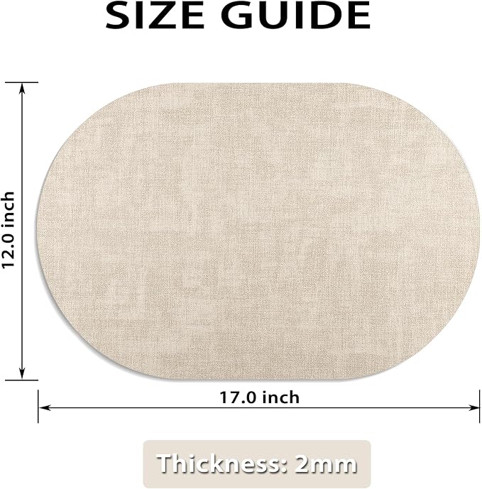 Placemats Set of 12 Washable, Heat Resistant Table Placemats Wipeable Faux - Image 7