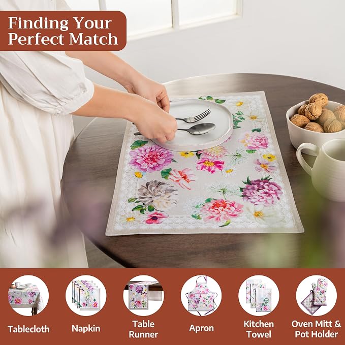 Maison d' Hermine Placemats Set of 4 Reusable 100% Cotton | Cloth Place Mats - Image 4