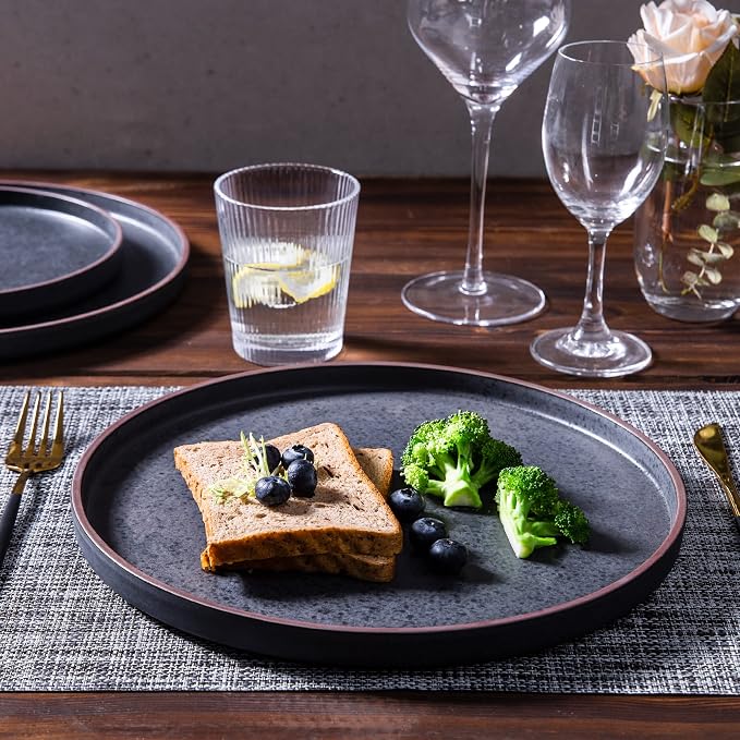 LERATIO Dinner Plates, Ceramic Dinner Plates Set of 6, 10.75 inch Large ceramic - Image 3