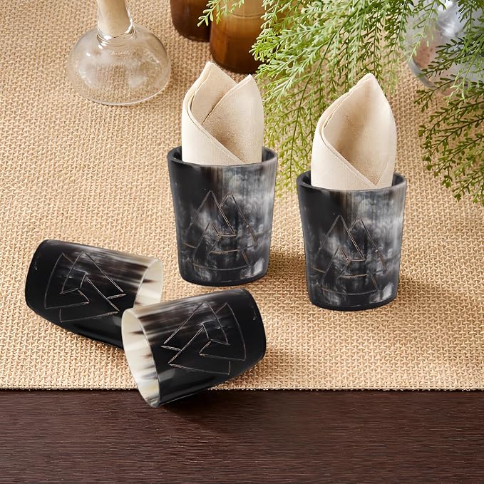 Handicrafts Home Viking Horn Shot Glasses Set of 4, Handmade Natural Ox Horn - Image 7