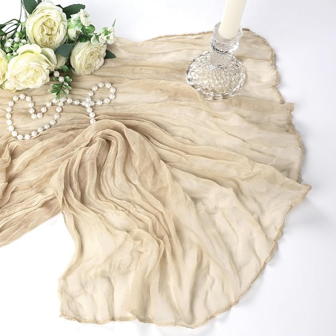 6 Pack Beige Cheesecloth Table Runner 10Ft Gauze Cheese Cloth Table Runner - Image 7