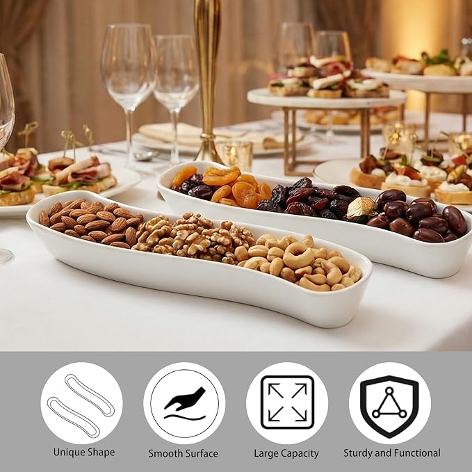 2 Pack Olive Trays, 12 inch Ceramic Olive Dish - Image 3