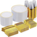 600 Pieces Gold Disposable Plastic Plates by GoodLuck