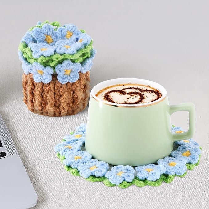 Crochet Flower Coasters, Handmade Bouquet Coasters - Image 6
